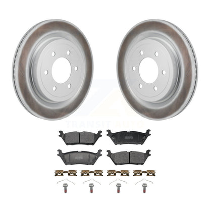 Coated Disc Brake Rotors And Semi-Metallic Pad Rear Kit For Ford F-150 Lightning