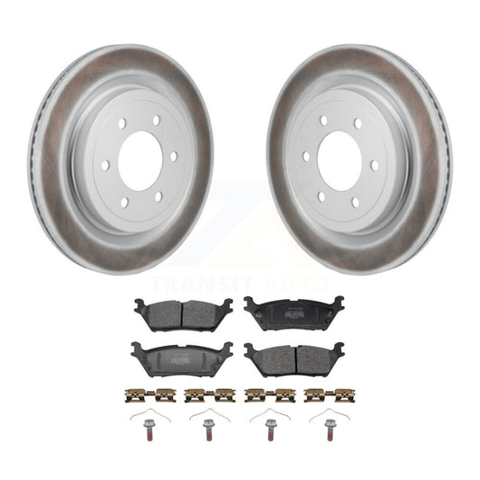 Coated Disc Brake Rotors And Semi-Metallic Pad Rear Kit For Ford F-150 Lightning