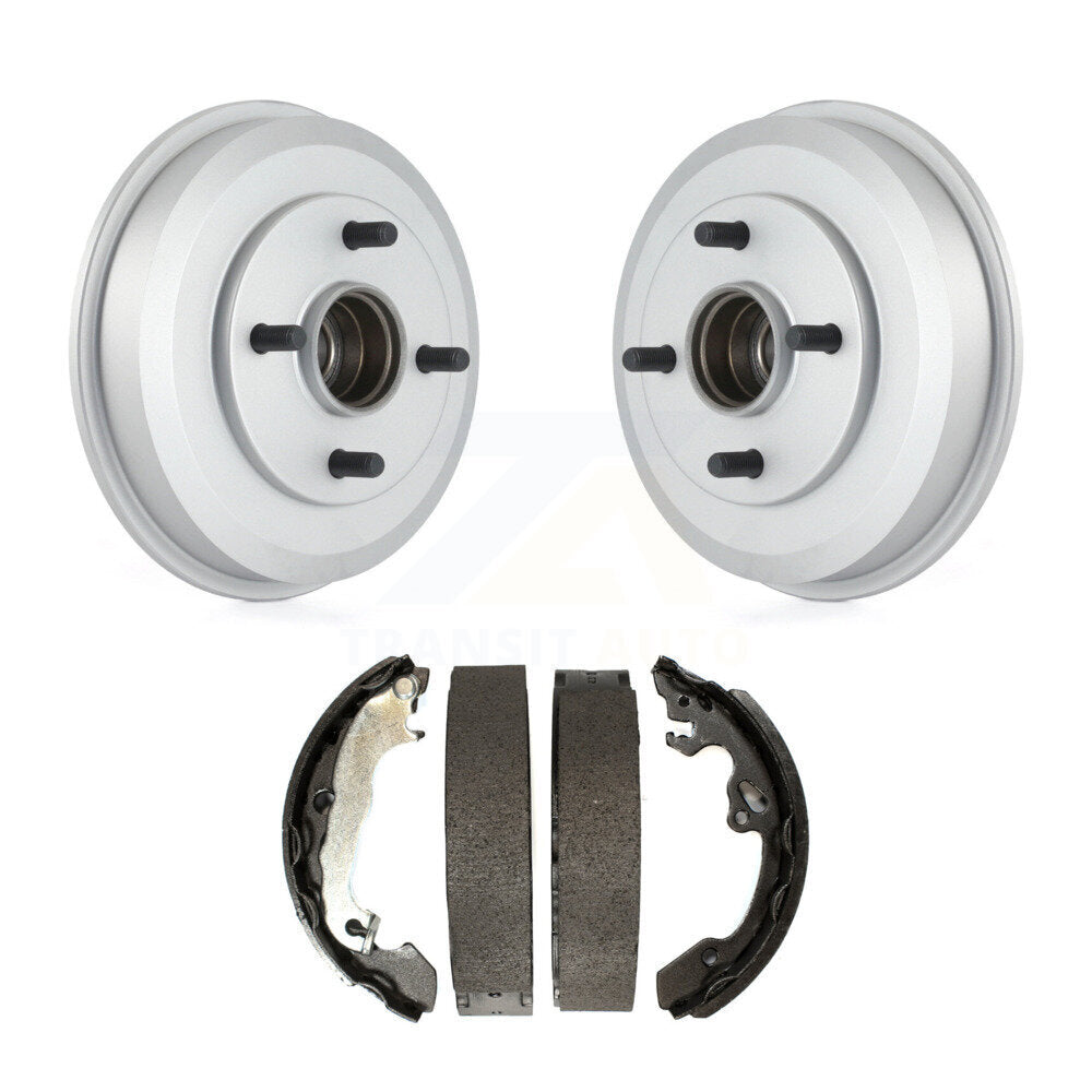 Coated Brake Drum Shoes Rear Kit For 2000-2008 Ford Focus Wheel Bearing Included