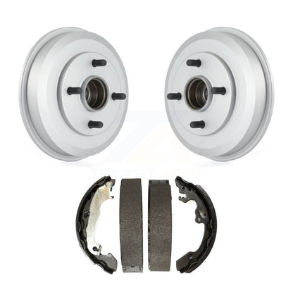 Coated Brake Drum Shoes Rear Kit For 2000-2008 Ford Focus Wheel Bearing Included