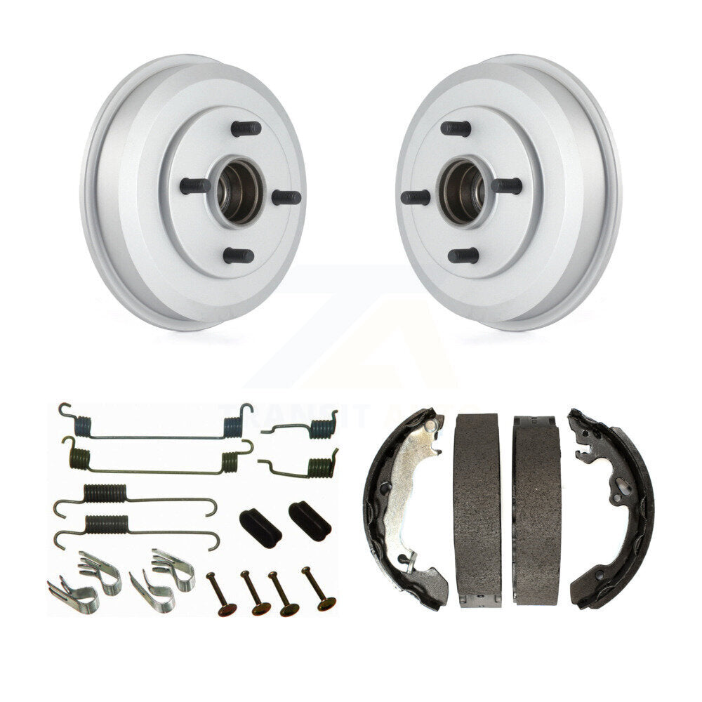 Coat Brake Drum Shoe Spring Rear Kit For 00-08 Ford Focus Wheel Bearing Included