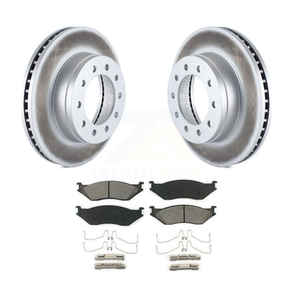 Coated Brake Rotor & Semi-Metallic Pad Front Kit For Ford F-450 Super Duty F-550