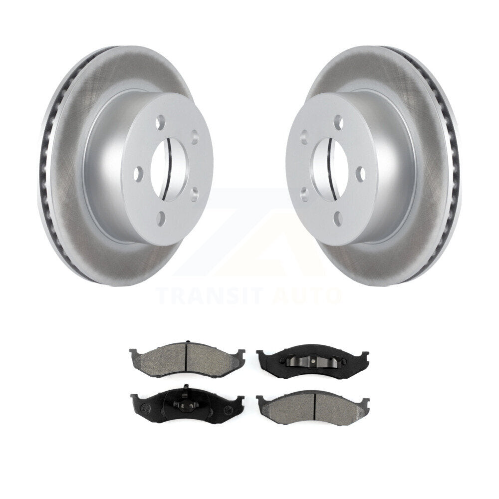 Coat Brake Rotor Semi-Metallic Pad Front Kit For Jeep Wrangler Cherokee Grand TJ