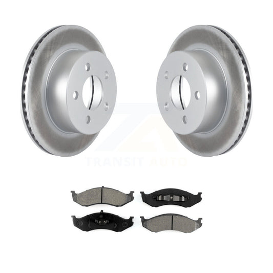 Coat Brake Rotor Semi-Metallic Pad Front Kit For Jeep Wrangler Cherokee Grand TJ