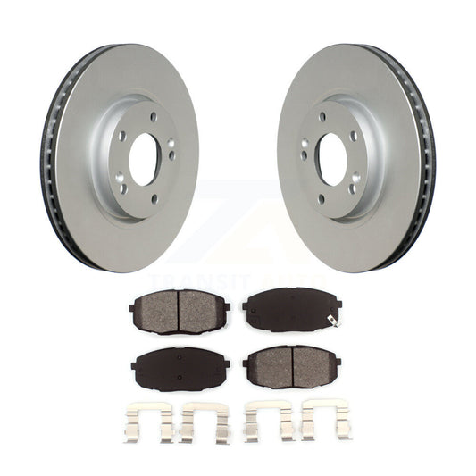 Coated Disc Brake Rotors & Semi-Metallic Pad Front Kit For Kia Forte Koup Forte5