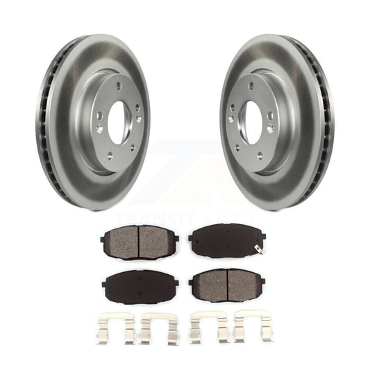 Coated Disc Brake Rotors & Semi-Metallic Pad Front Kit For Kia Forte Koup Forte5