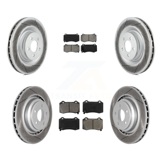 Coat Brake Rotor Semi-Metallic Pad Front Rear Kit For Dodge Charger Chrysler 300