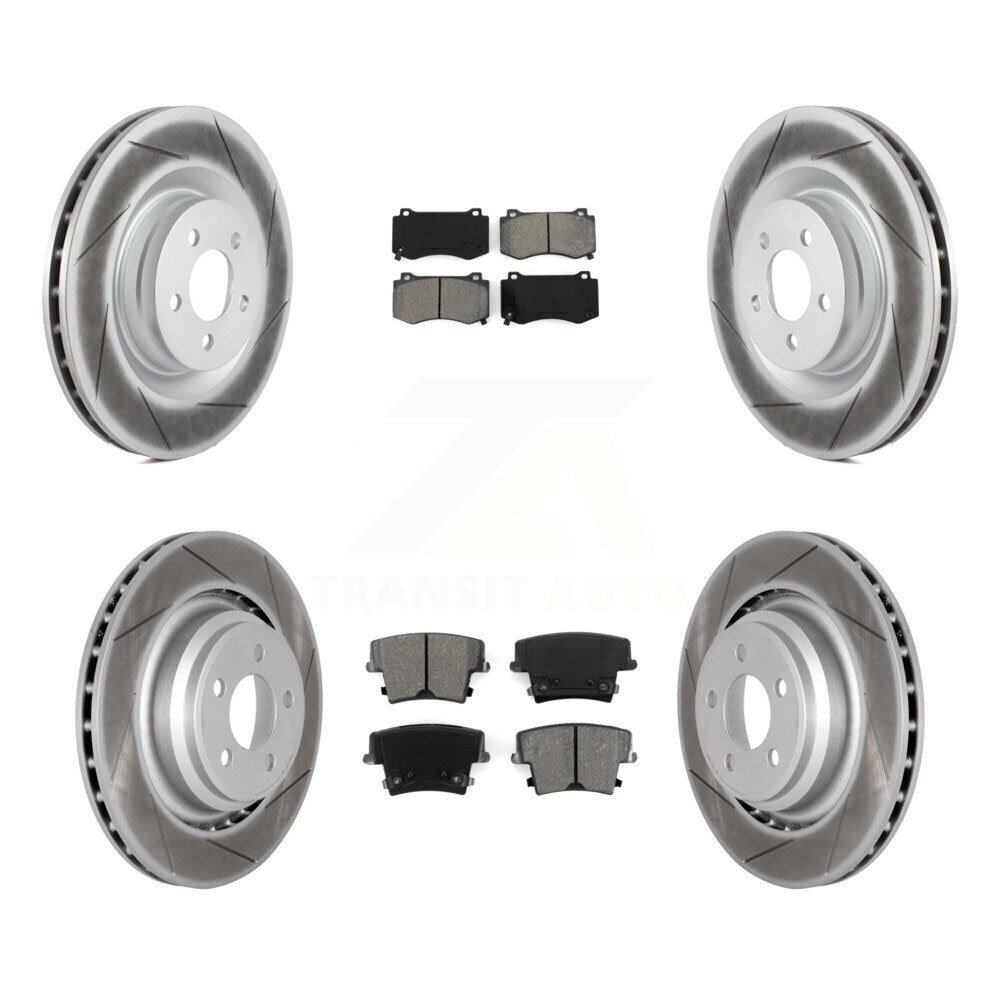 Coated Disc Brake Rotors And Semi-Metallic Pads Front Rear Kit For Dodge Charger