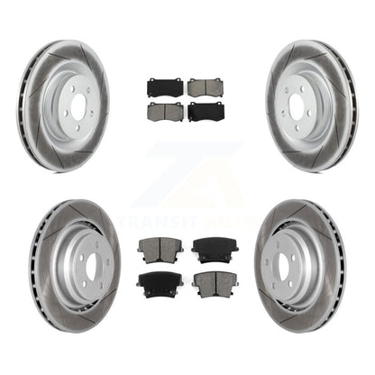 Coated Disc Brake Rotors And Semi-Metallic Pads Front Rear Kit For Dodge Charger