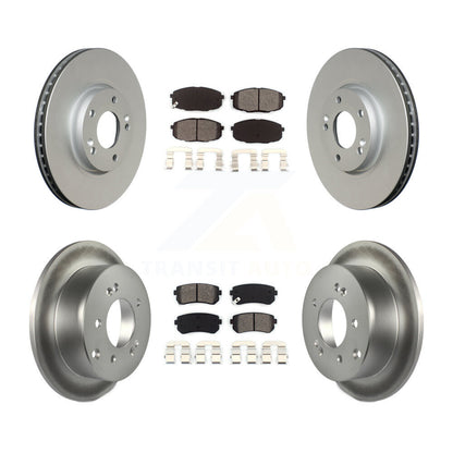 Coat Disc Brake Rotor Semi-Metallic Pad Front Rear Kit For Kia Forte Koup Forte5