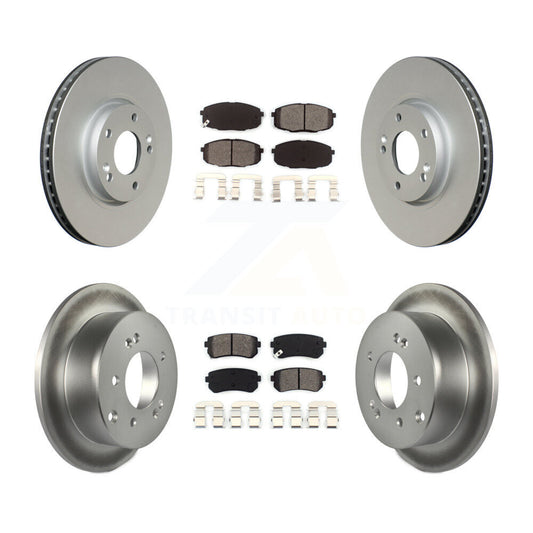 Coat Disc Brake Rotor Semi-Metallic Pad Front Rear Kit For Kia Forte Koup Forte5