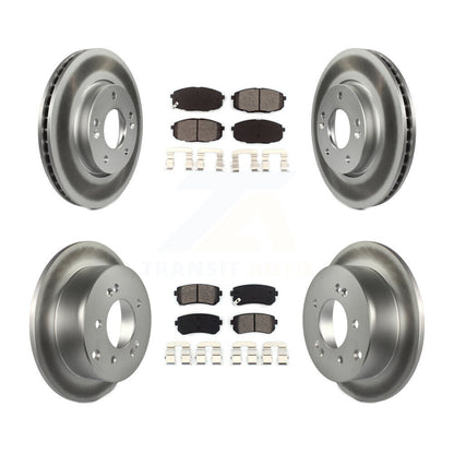 Coat Disc Brake Rotor Semi-Metallic Pad Front Rear Kit For Kia Forte Koup Forte5