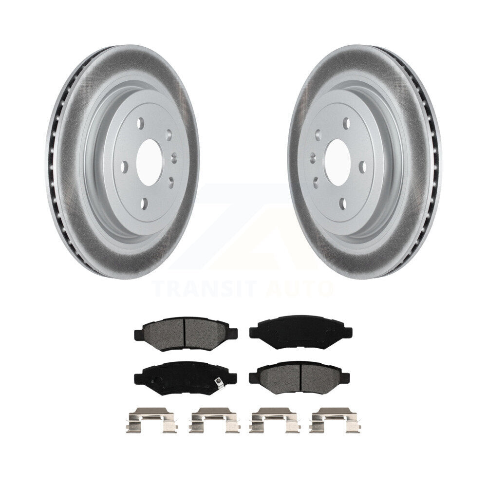 Coated Disc Brake Rotors And Semi-Metallic Pads Rear Kit For Cadillac CTS