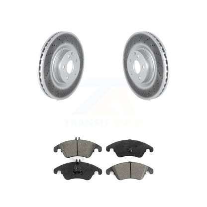 Coated Brake Rotors Semi-Metallic Pad Front Kit For Mercedes-Benz C250 E400 E550