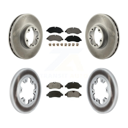 Coated Disc Brake Rotor Semi-Metallic Pad Front Rear Kit For Ford Transit-350 HD