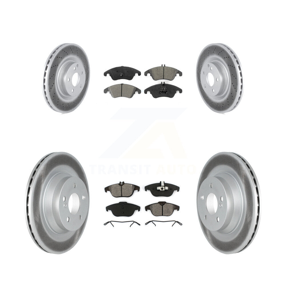 Coated Disc Brake Rotors Semi-Metallic Pad Front Rear Kit For Mercedes-Benz E550