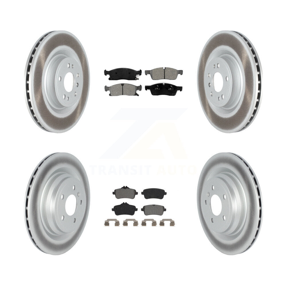 Coat Disc Brake Rotors Semi-Metallic Pad Front Rear Kit For Mercedes-Benz GLE400