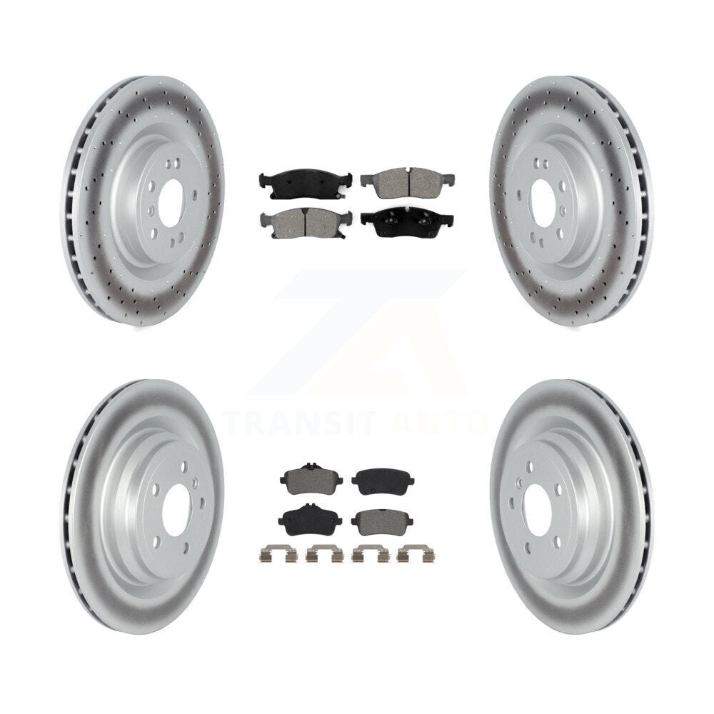 Coat Disc Brake Rotors Semi-Metallic Pad Front Rear Kit For Mercedes-Benz GLE400