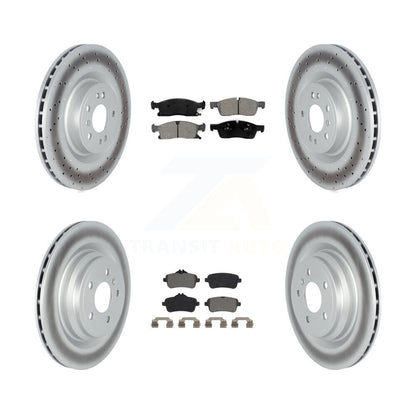 Coat Disc Brake Rotors Semi-Metallic Pad Front Rear Kit For Mercedes-Benz GLE400