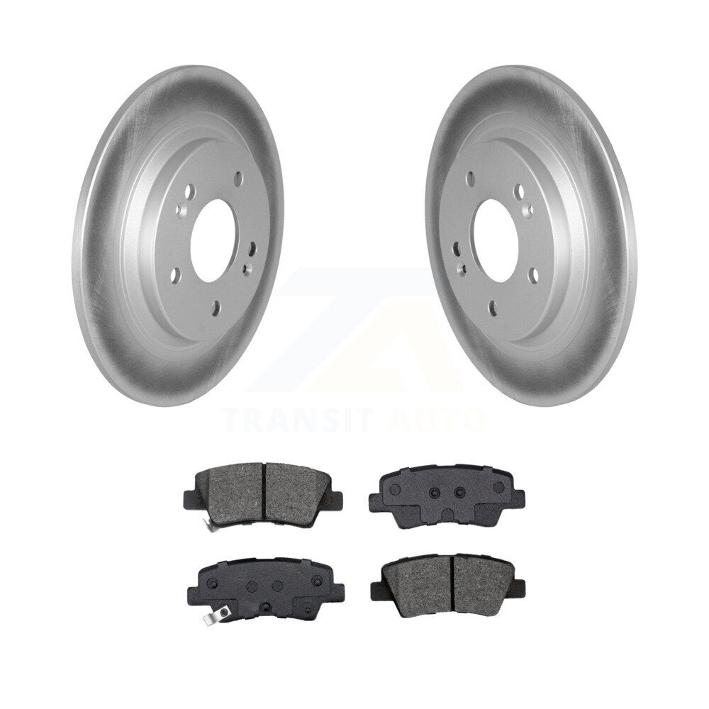Coat Disc Brake Rotors Semi-Metallic Pad Rear Kit For 2022-2023 Hyundai Kona AWD