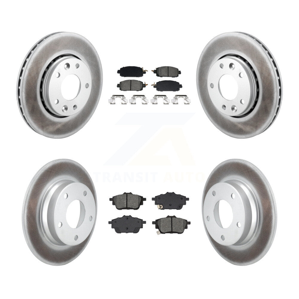 Coated Disc Brake Rotors And Semi-Metallic Pads Front Rear Kit For Nissan Sentra