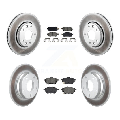 Coated Disc Brake Rotors And Semi-Metallic Pads Front Rear Kit For Nissan Sentra