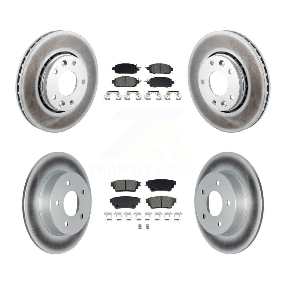 Coated Disc Brake Rotors And Semi-Metallic Pads Front Rear Kit For Nissan Kicks