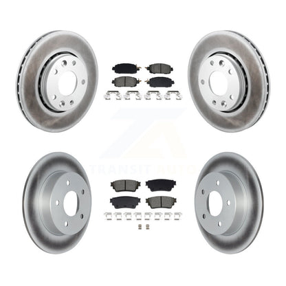 Coated Disc Brake Rotors And Semi-Metallic Pads Front Rear Kit For Nissan Kicks