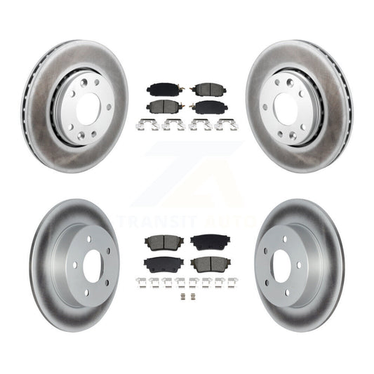 Coated Disc Brake Rotors And Semi-Metallic Pads Front Rear Kit For Nissan Kicks