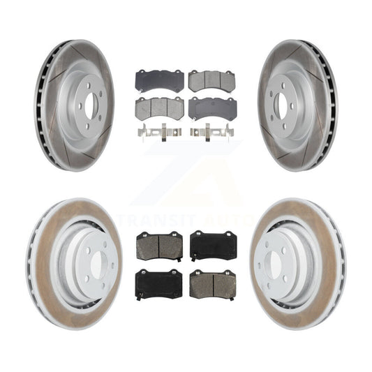 Coated Brake Rotor Semi-Metallic Pad Front Rear Kit For Dodge Challenger Charger