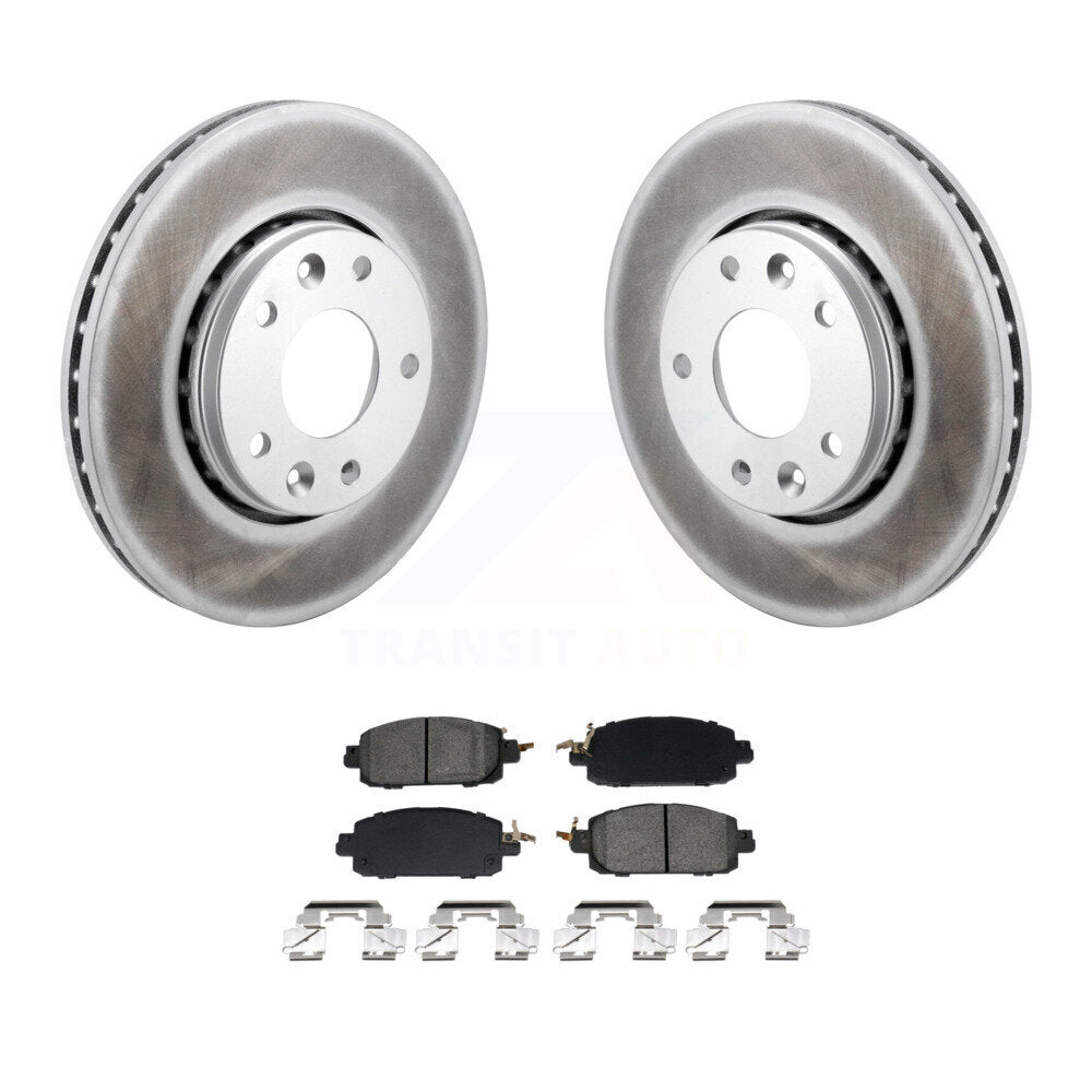 Coated Disc Brake Rotors And Semi-Metallic Pad Front Kit For Nissan Kicks Sentra