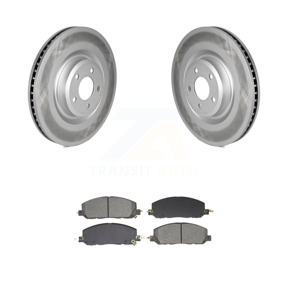 Coated Brake Rotor Semi-Metallic Pad Front Kit For Ford Explorer Lincoln Aviator