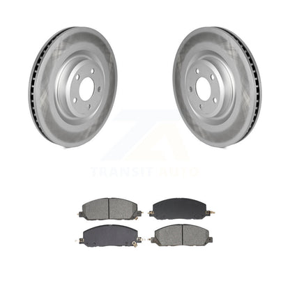 Coated Brake Rotor Semi-Metallic Pad Front Kit For Ford Explorer Lincoln Aviator
