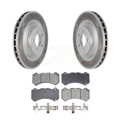 Coated Disc Brake Rotor Semi-Metallic Pad Front Kit For Dodge Challenger Charger