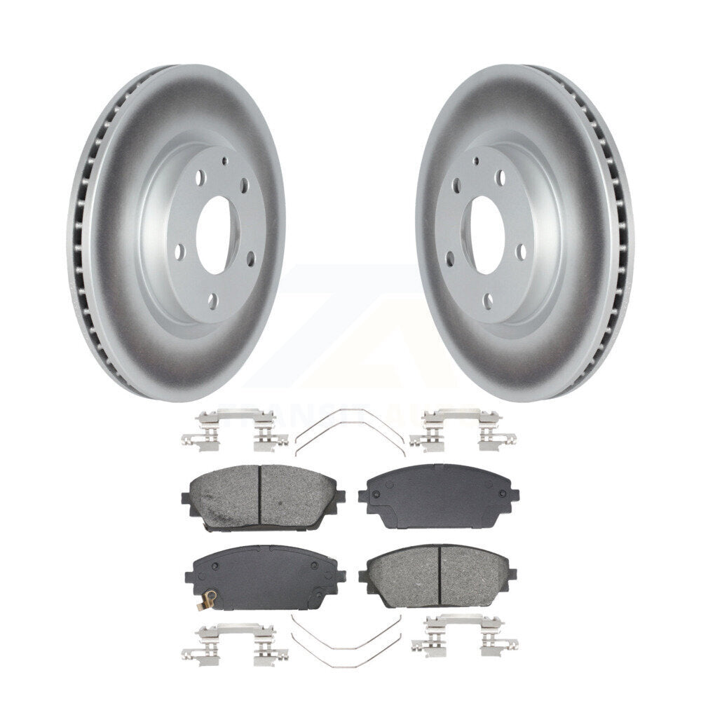 Coated Disc Brake Rotors And Semi-Metallic Pads Front Kit For Mazda 3 Sport AWD