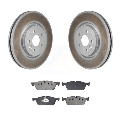 Coated Disc Brake Rotors And Semi-Metallic Pads Front Kit For Jaguar XE XF