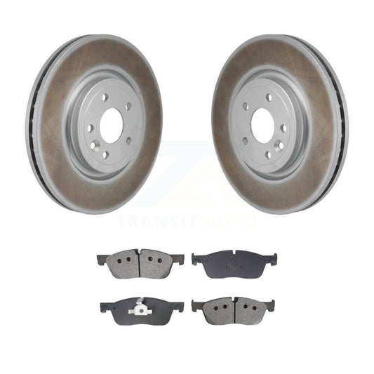 Coated Disc Brake Rotors And Semi-Metallic Pads Front Kit For Jaguar XE XF