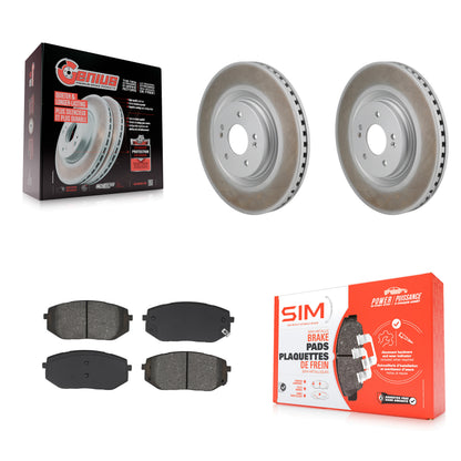 Coated Disc Brake Rotors & Semi-Metallic Pad Front Kit For Hyundai Sonata Kia K5