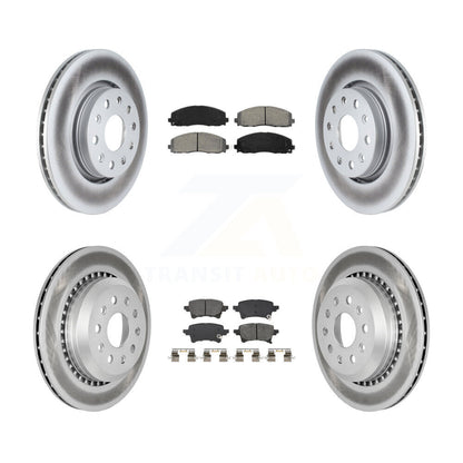 Coated Brake Rotor Semi-Metallic Pad Front Rear Kit For 2020-2023 Jeep Gladiator