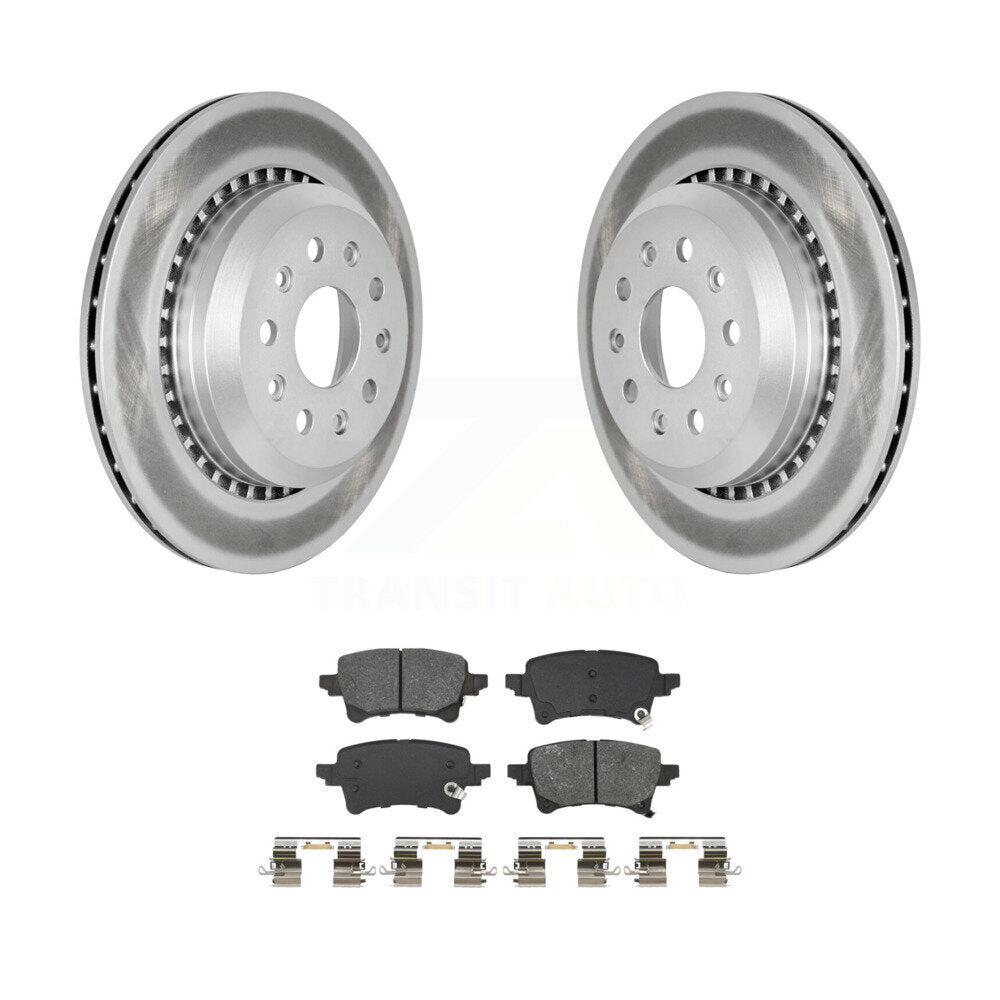 Coated Disc Brake Rotor & Semi-Metallic Pad Rear Kit For Jeep Wrangler Gladiator