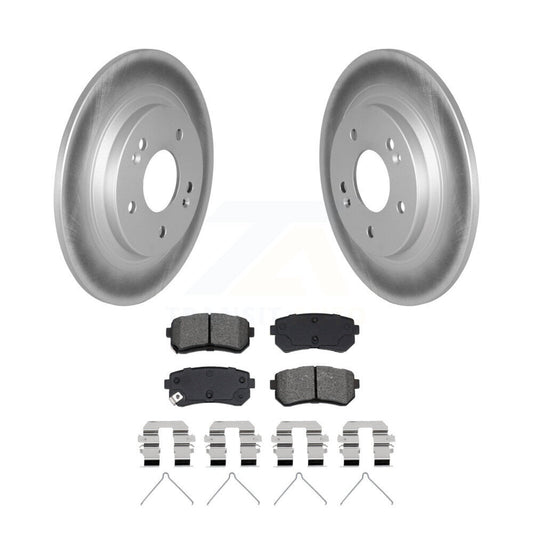 Coated Disc Brake Rotor & Semi-Metallic Pad Rear Kit For Hyundai Kona Kia Seltos