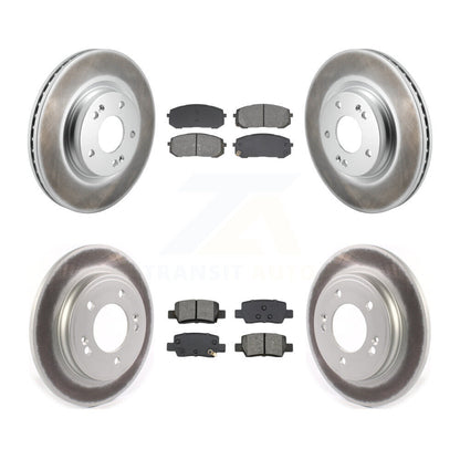 Coated Disc Brake Rotor And Semi-Metallic Pad Front Rear Kit For Hyundai Elantra