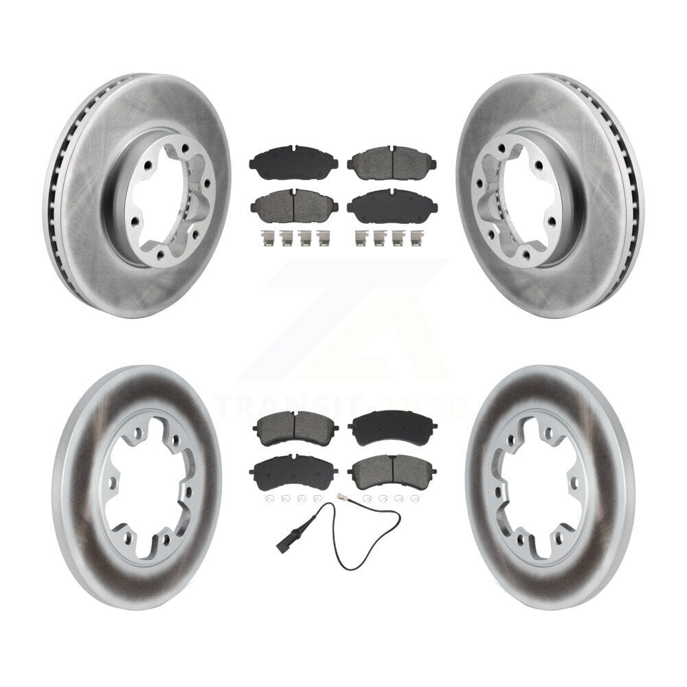 Coat Disc Brake Rotors Semi-Metallic Pad Front Rear Kit For Ford Transit-250 AWD