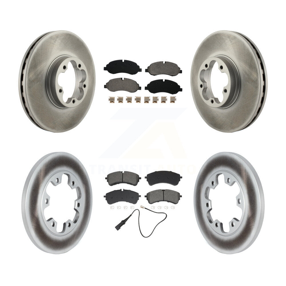 Coat Brake Rotor Semi-Metallic Pad Front Rear Kit For 23 Ford Transit-350 HD RWD