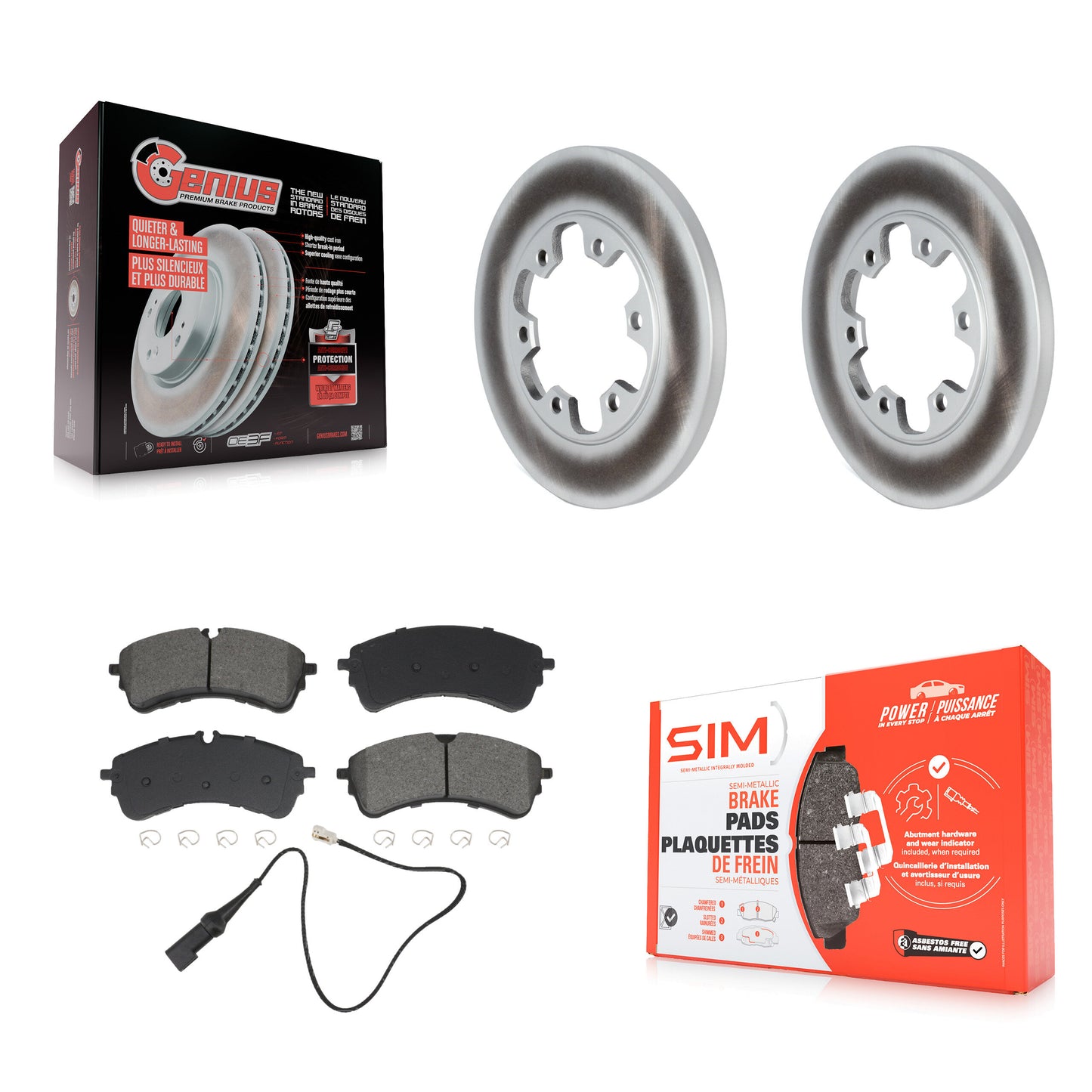 Coat Brake Rotors Semi-Metallic Pad Rear Kit For Ford Transit-250 Transit-150 HD