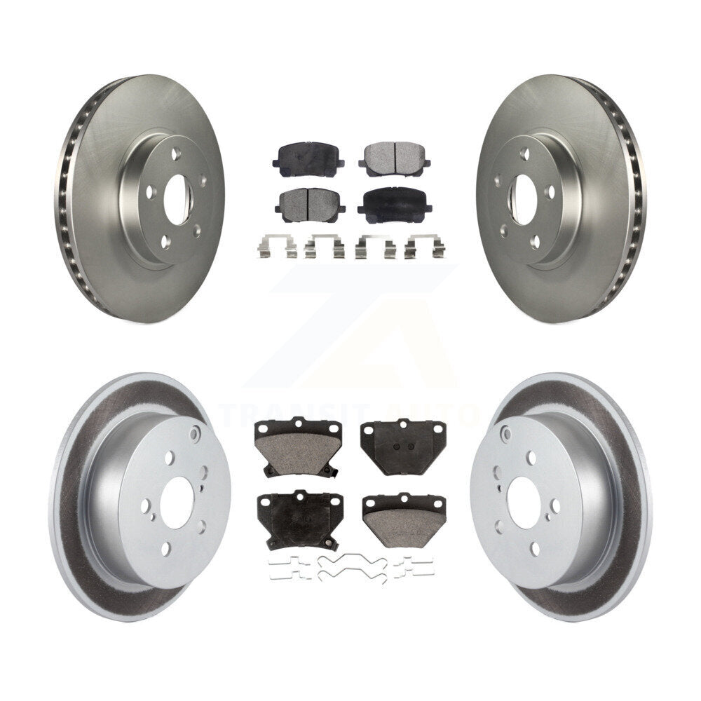 Coated Brake Rotors Ceramic Pad Front Rear Kit For Toyota Matrix Corolla Pontiac