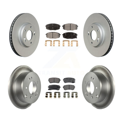 Coated Disc Brake Rotor And Ceramic Pad Front Rear Kit For Kia Forte Koup Forte5