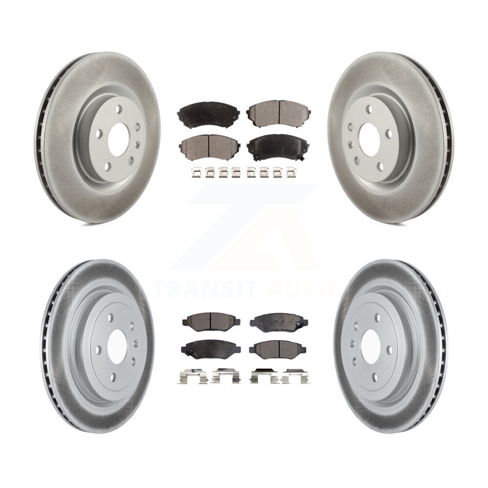 Coated Disc Brake Rotors And Ceramic Pads Front Rear Kit For Cadillac CTS