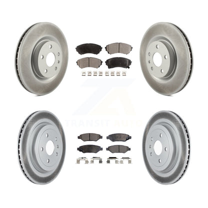 Coated Disc Brake Rotors And Ceramic Pads Front Rear Kit For Cadillac CTS