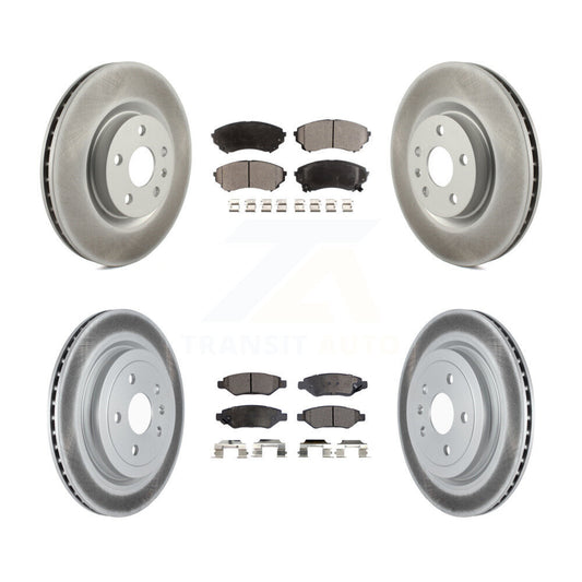 Coated Disc Brake Rotors And Ceramic Pads Front Rear Kit For Cadillac CTS
